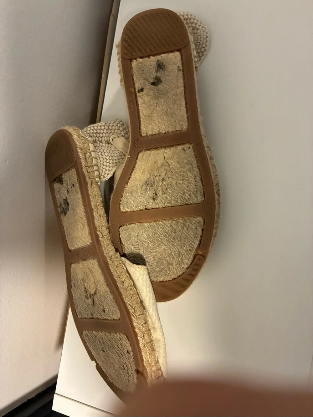 J. Crew Cream Canvas Lace-Up Espadrille Flats